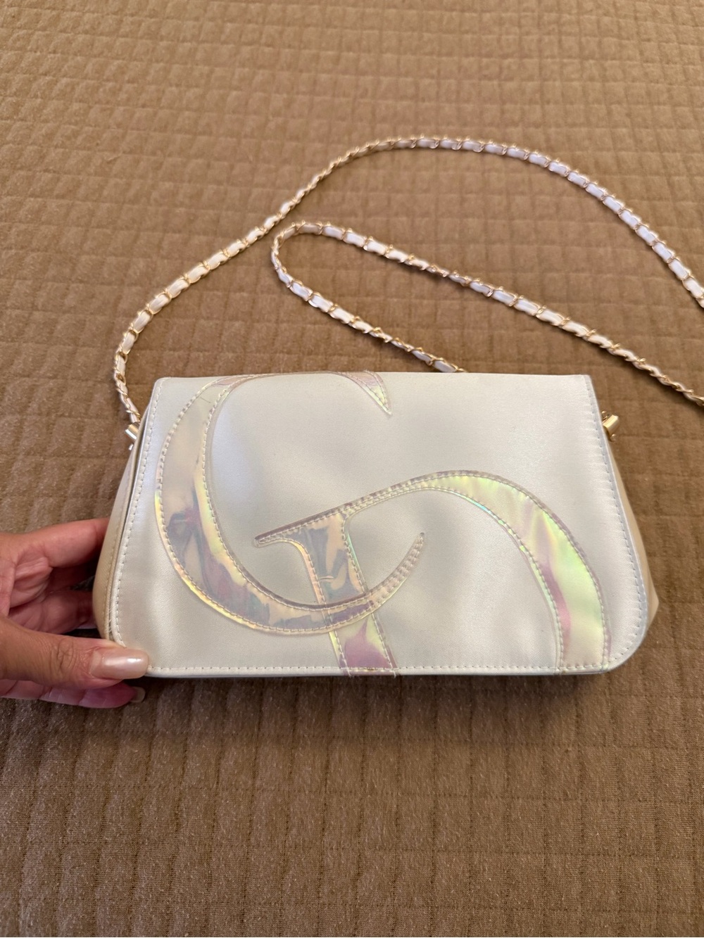 Christian Dior Parfums Beauty Pouch w/Crossbody Chain (Repurposed)